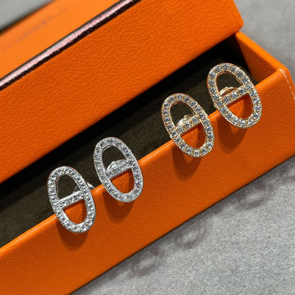 [Peak]HM FULL DIAMOND PIG NOSE STUD EARRINGS