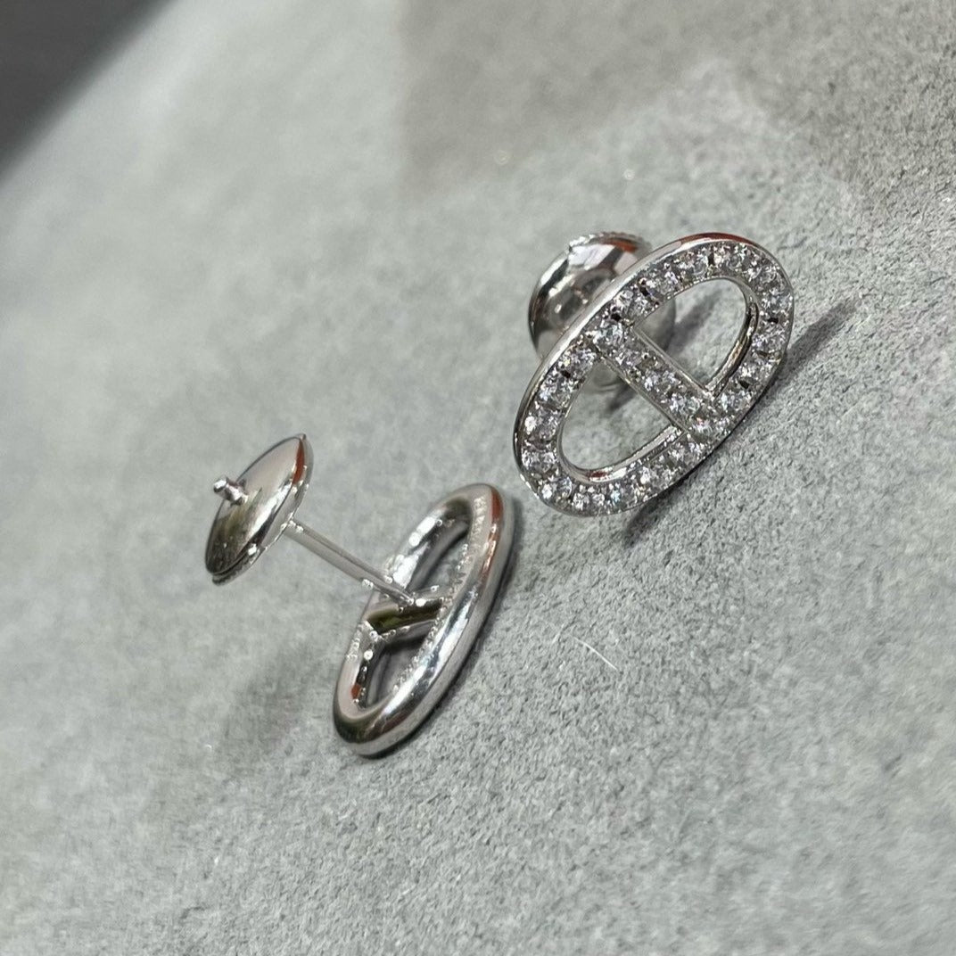 [Peak]HM FULL DIAMOND PIG NOSE STUD EARRINGS