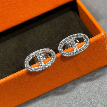 [Peak]HM FULL DIAMOND PIG NOSE STUD EARRINGS