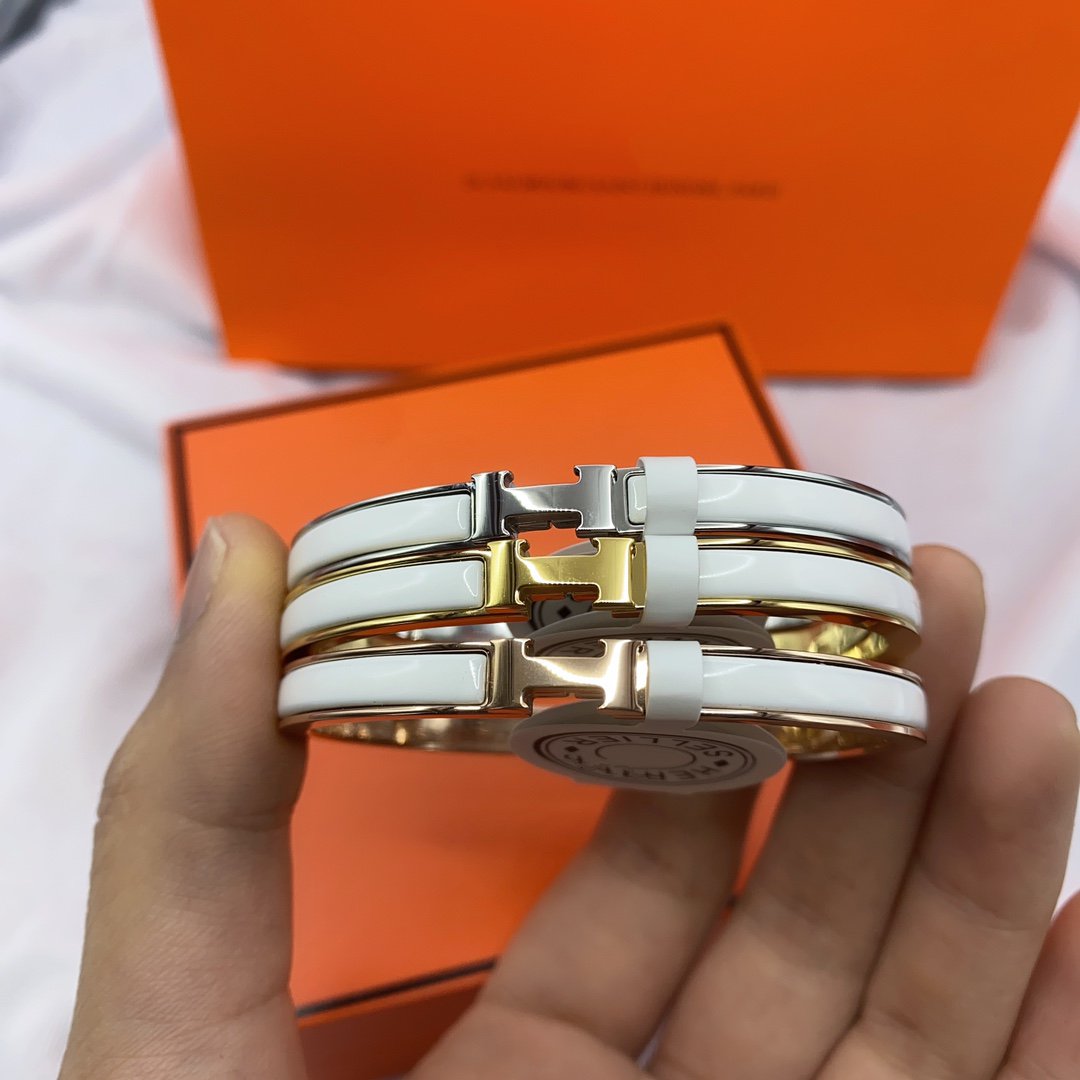 [Peak]CLASSIC HM CLIC WHITE 8MM ENAMEL BRACELET