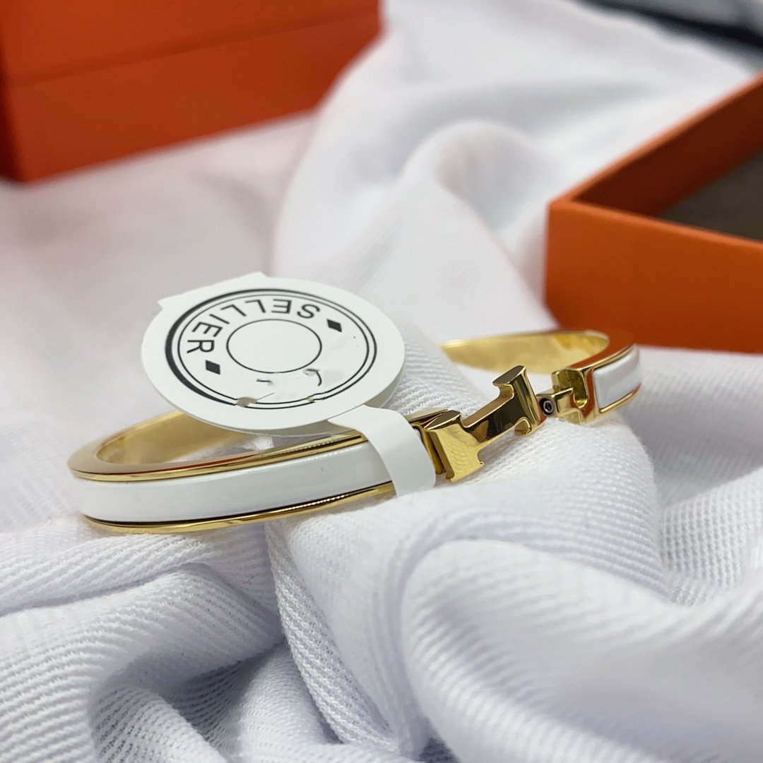 [Peak]CLASSIC HM CLIC WHITE 8MM ENAMEL BRACELET