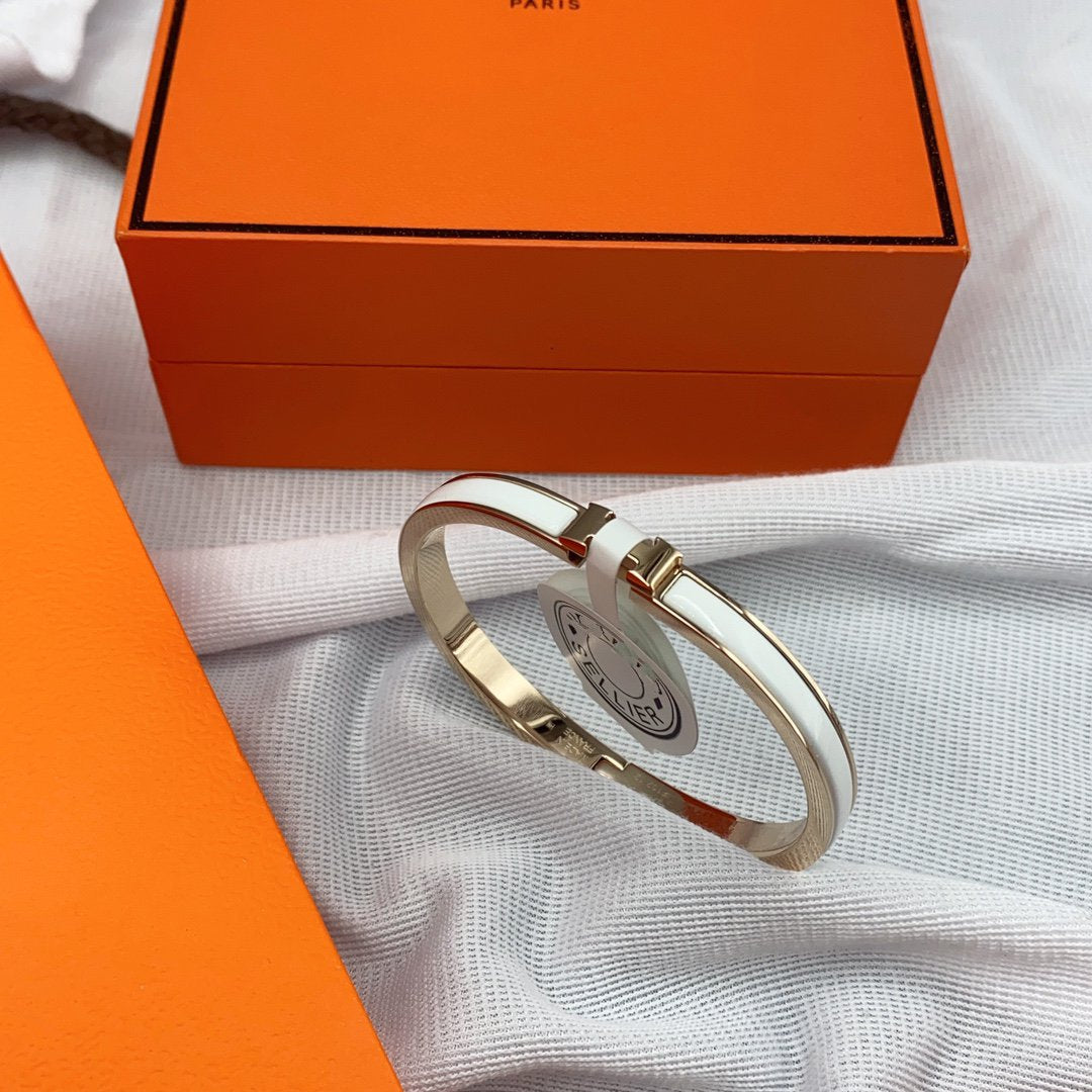 [Peak]CLASSIC HM CLIC WHITE 8MM ENAMEL BRACELET