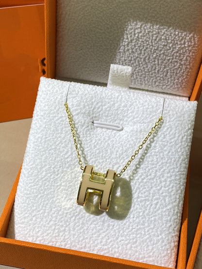 [Peak]HM CLIC YELLOW ENAMEL GOLD NECKLACE