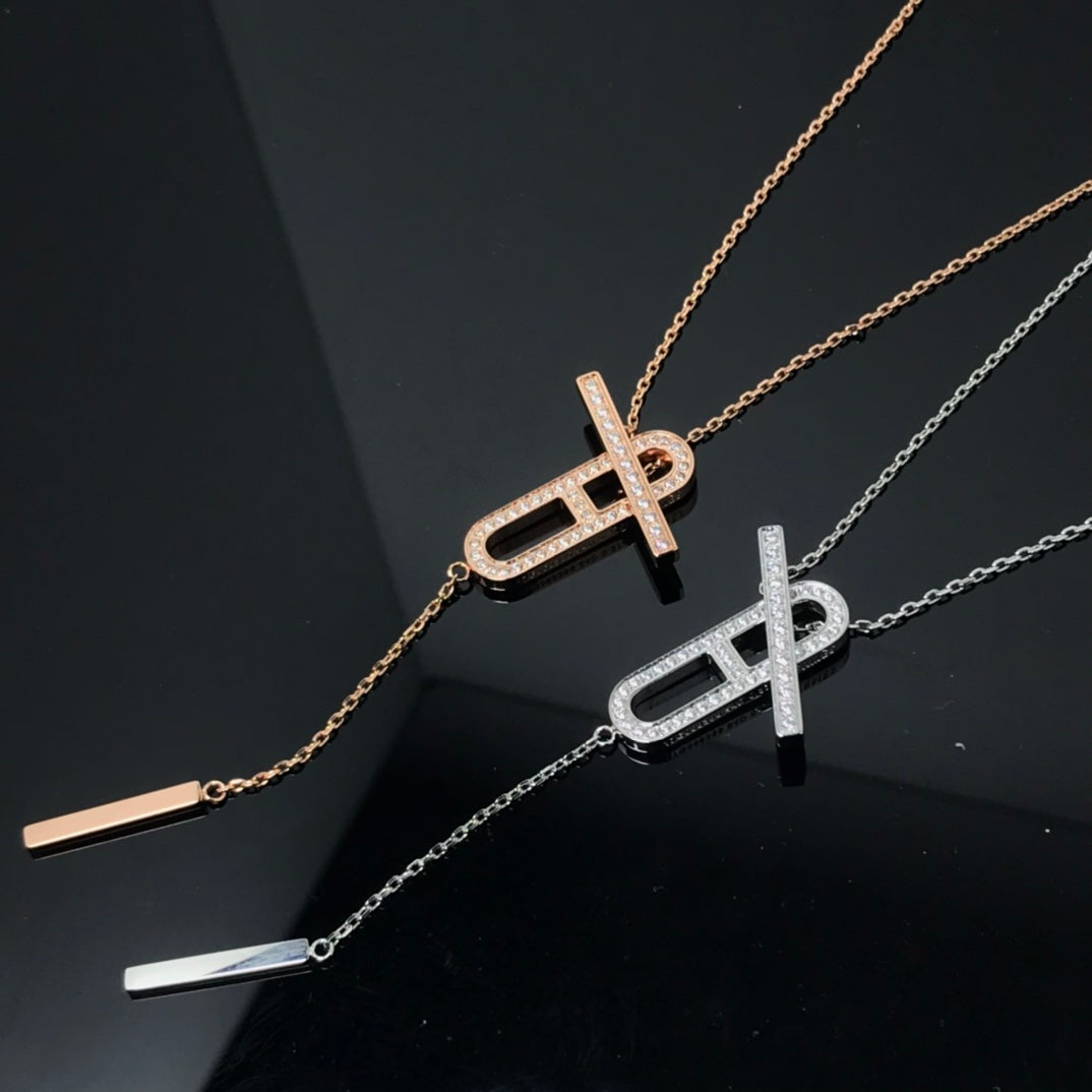 [Peak]HM NECKLACE PLATINUM ROSE GOLD DIAMOND
