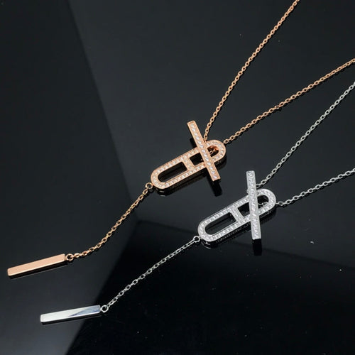 [Peak]HM NECKLACE PLATINUM ROSE GOLD DIAMOND