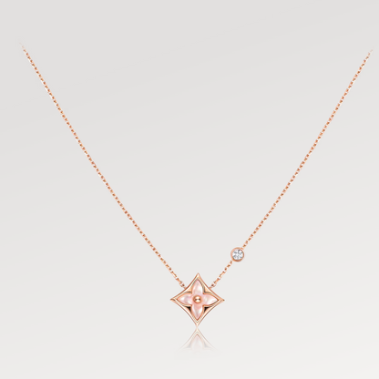 [Peak]STAR PINK MOP 1 DIAMOND ROSE GOLD NECKLACE
