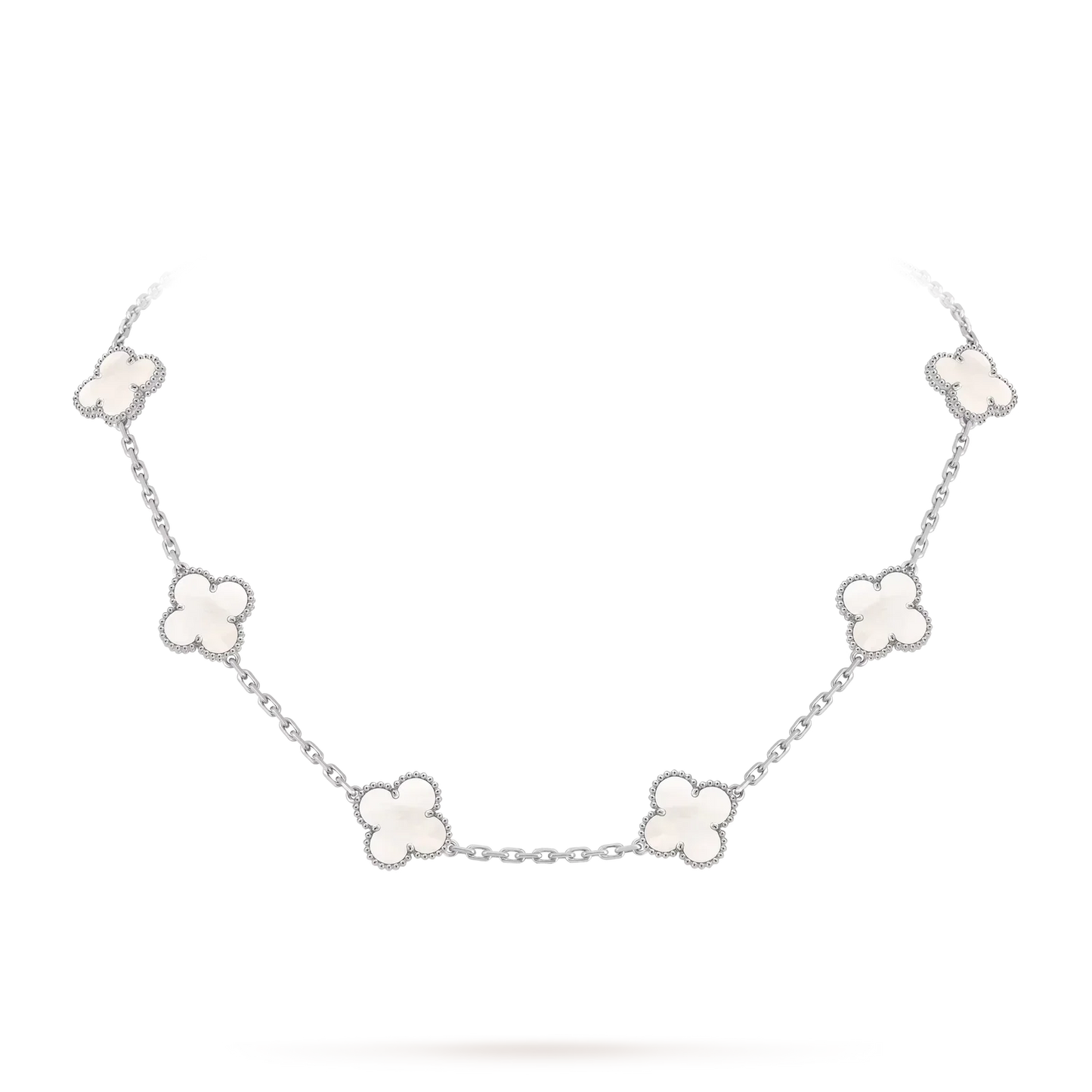 [Peak]CLASSIC LUCKY 10-MOTIF CLOVER NECKLACE WHITE GOLD COLLECTION