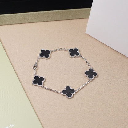 [Peak]LUCKY CLOVER 5-MOTIF BRACELET - BLACK OXNY COLLECTION