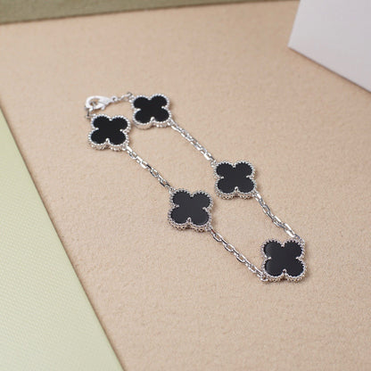 [Peak]LUCKY CLOVER 5-MOTIF BRACELET - BLACK OXNY COLLECTION