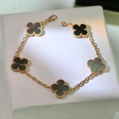 [Peak]LUCKY CLOVER 5-MOTIF BRACELET - GREY MOTHER-OF-PEARL COLLECTION