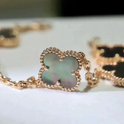[Peak]LUCKY CLOVER 5-MOTIF BRACELET - GREY MOTHER-OF-PEARL COLLECTION