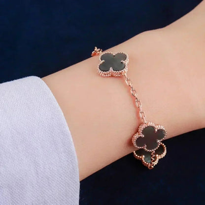 [Peak]LUCKY CLOVER 5-MOTIF BRACELET - GREY MOTHER-OF-PEARL COLLECTION
