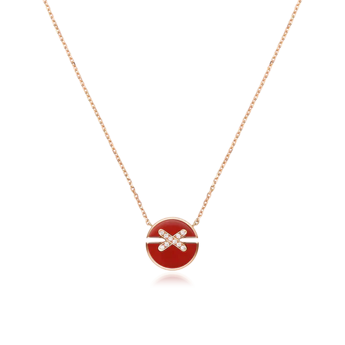 [Peak]JEUX DE ROSE GOLD DIAMOND NECKLACE