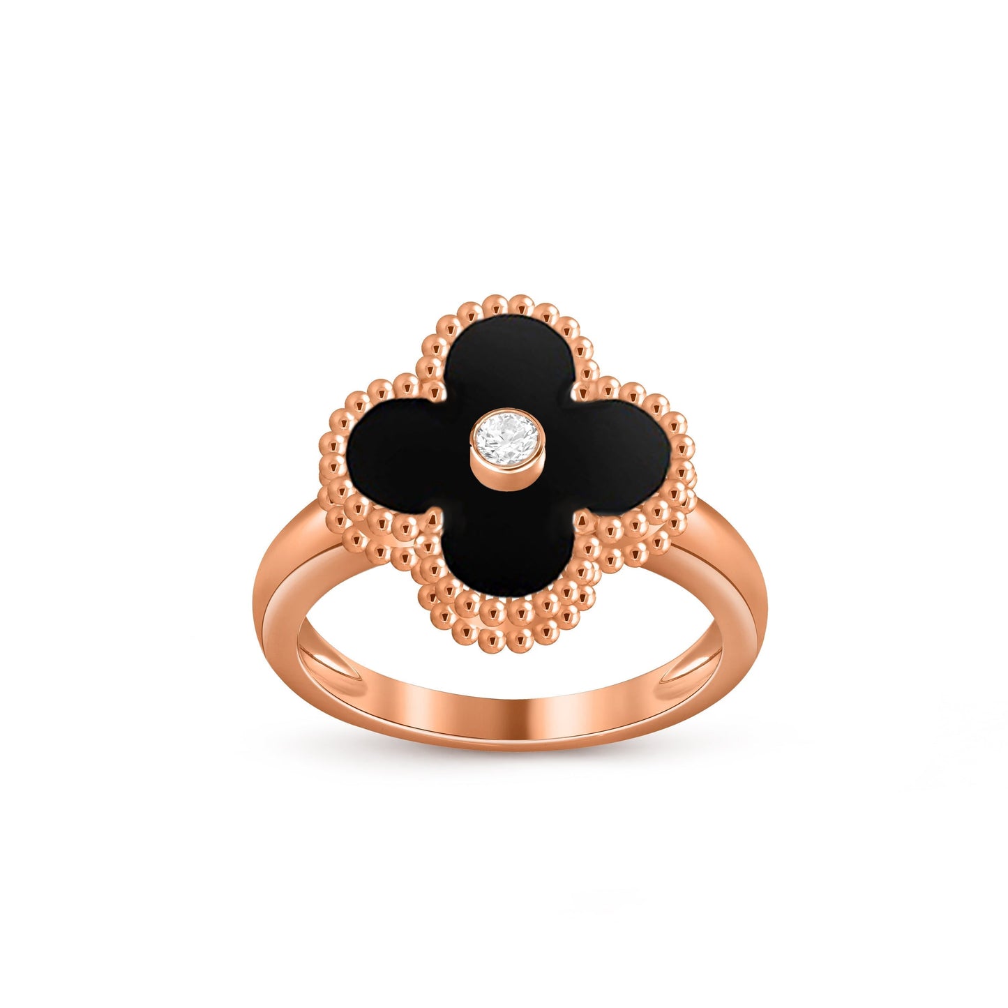[Peak]LUCKY CLOVER DIAMOND-ACCENT ROSE GOLD RING COLLECTION