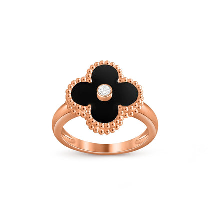 [Peak]LUCKY CLOVER DIAMOND-ACCENT ROSE GOLD RING COLLECTION