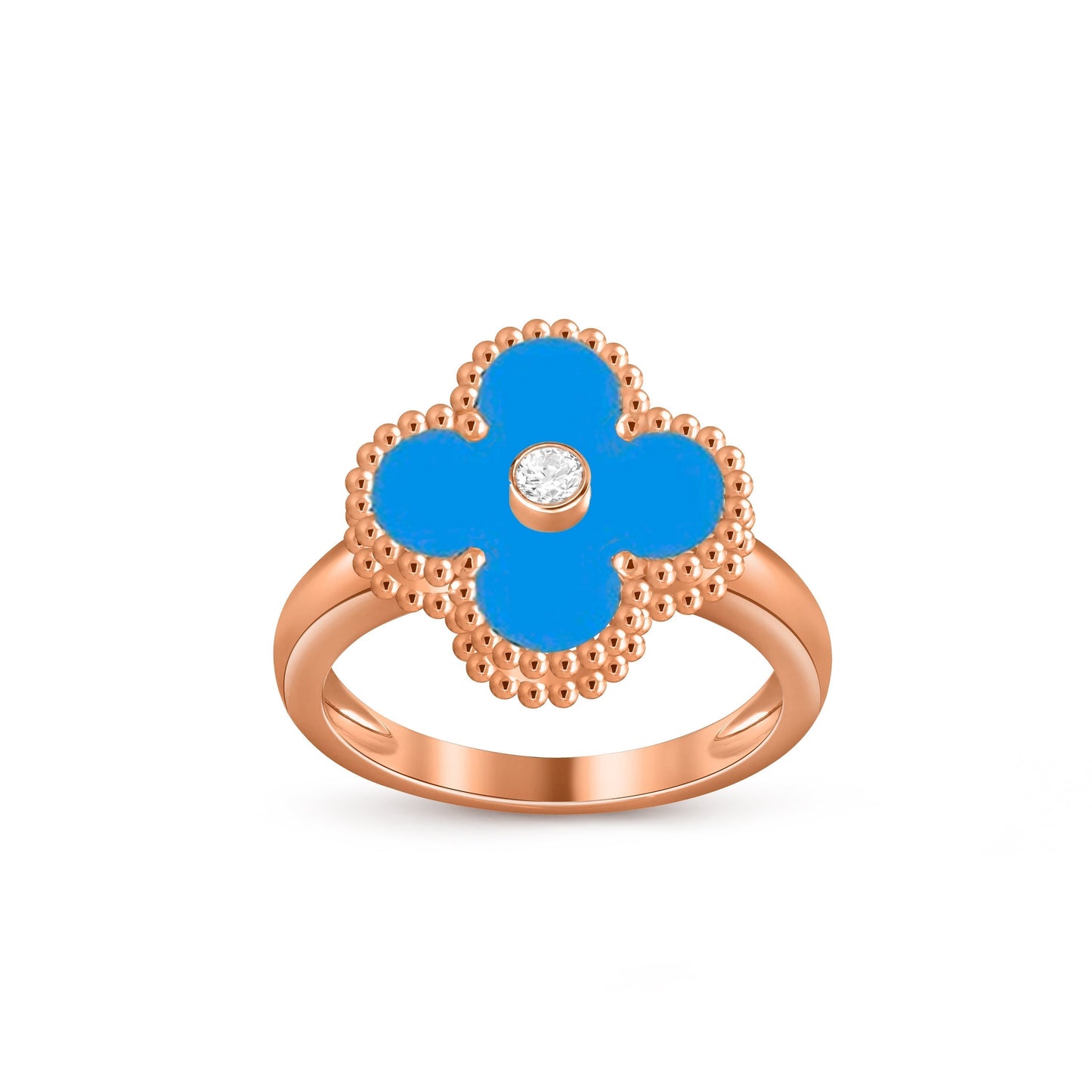 [Peak]LUCKY CLOVER DIAMOND-ACCENT ROSE GOLD RING COLLECTION