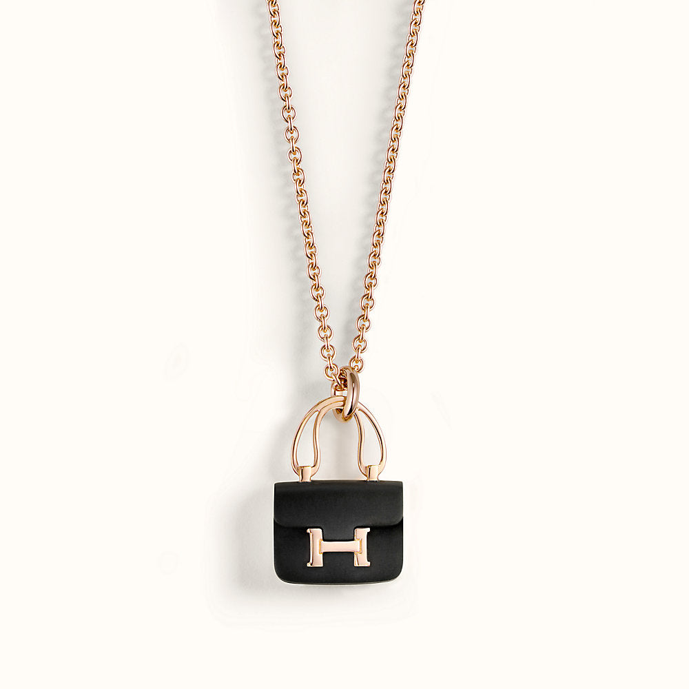 [Peak]CONSTANCE BLACK PEDANT ROSE GOLD NECKLACE