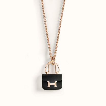 [Peak]CONSTANCE BLACK PEDANT ROSE GOLD NECKLACE
