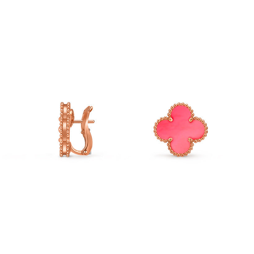 [Peak]15MM CLOVER FLOWER STUD EARRINGS ROSE GOLD COLLECTION