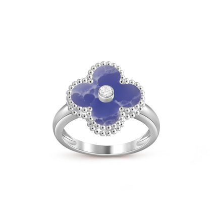 [Peak]LUCKY CLOVER DIAMOND-ACCENT WHITE GOLD RING COLLECTION