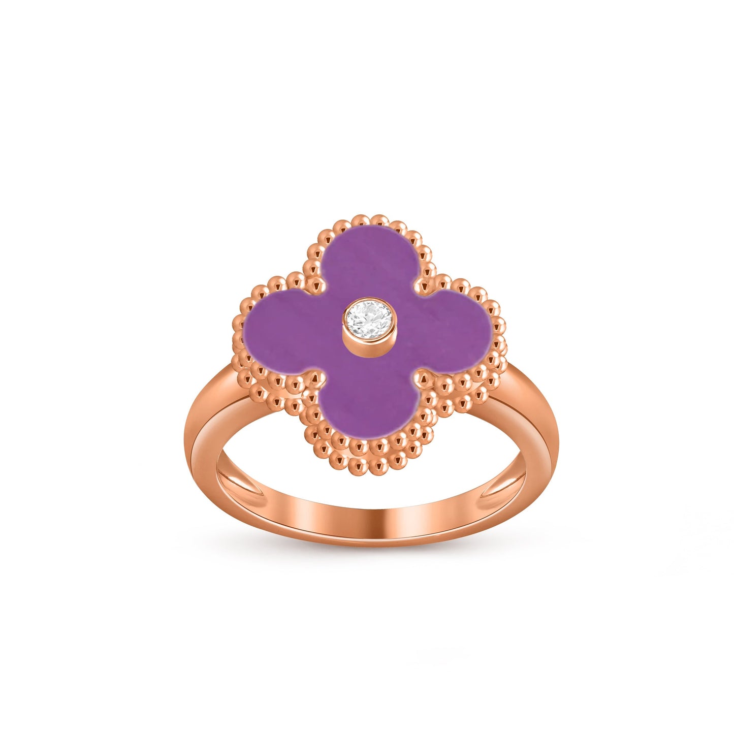 [Peak]LUCKY CLOVER DIAMOND-ACCENT ROSE GOLD RING COLLECTION