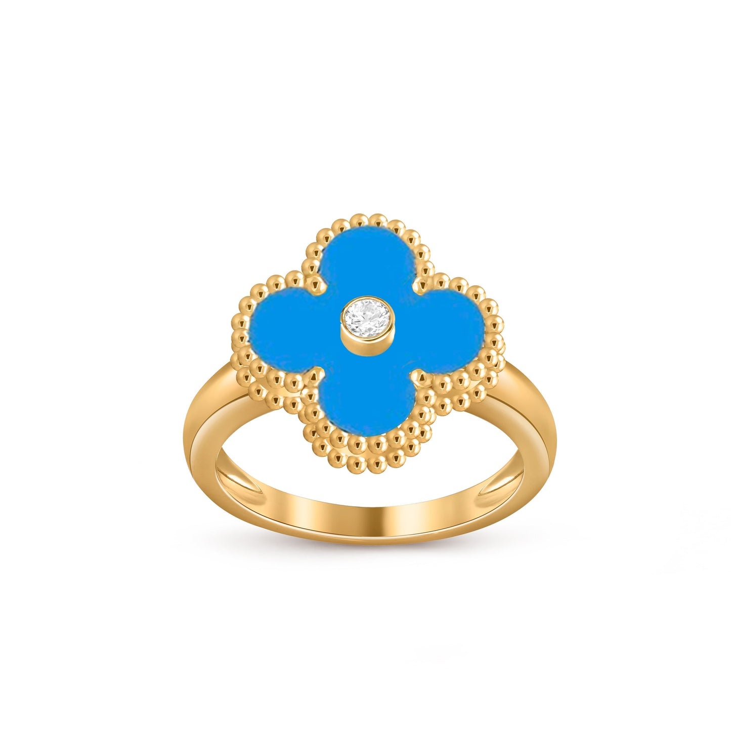 [Peak]LUCKY CLOVER DIAMOND-ACCENT GOLD RING COLLECTION