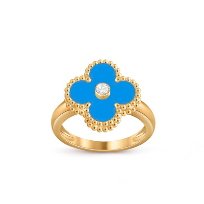 [Peak]LUCKY CLOVER DIAMOND-ACCENT GOLD RING COLLECTION