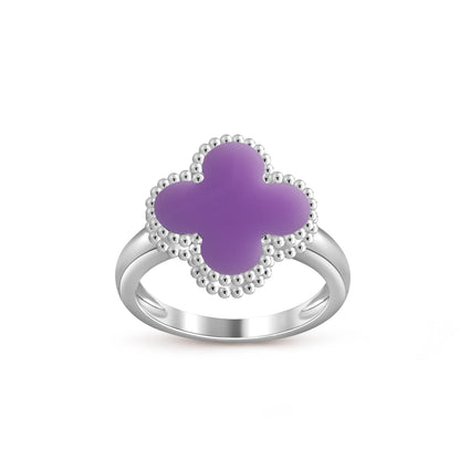[Peak]LUCKY CLOVER VINTAGE WHITE GOLD RING COLLECTION