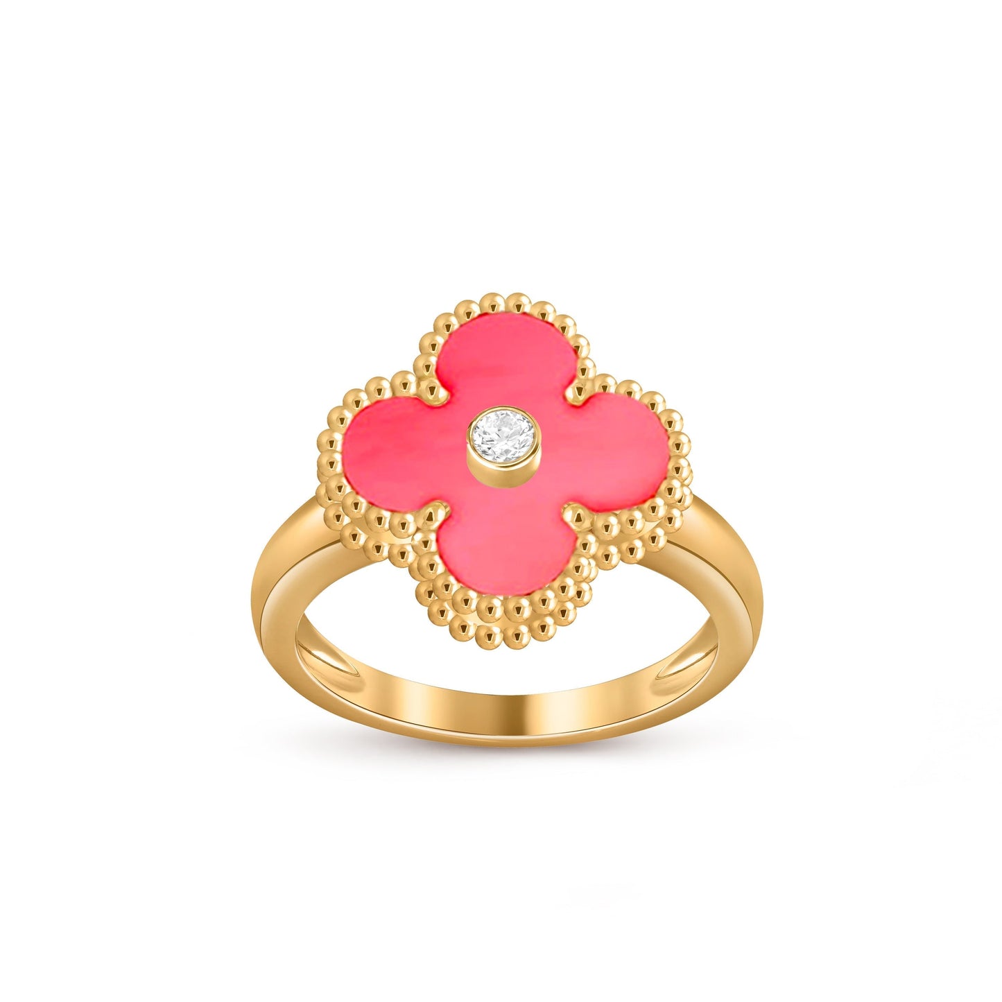 [Peak]LUCKY CLOVER DIAMOND-ACCENT GOLD RING COLLECTION