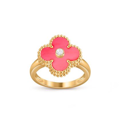 [Peak]LUCKY CLOVER DIAMOND-ACCENT GOLD RING COLLECTION