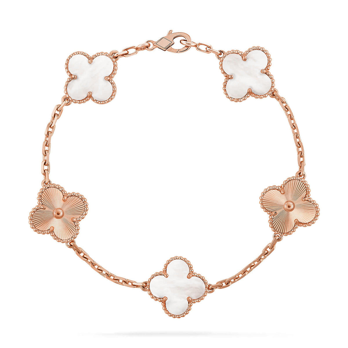 [Peak]LUCKY CLOVER 5-MOTIF BRACELET - WHITE MOTHER-OF-PEARL COLLECTION