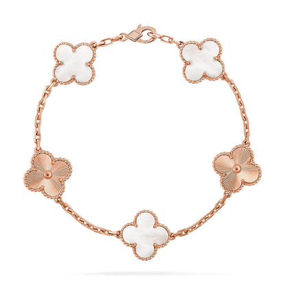 [Peak]LUCKY CLOVER 5-MOTIF BRACELET - WHITE MOTHER-OF-PEARL COLLECTION