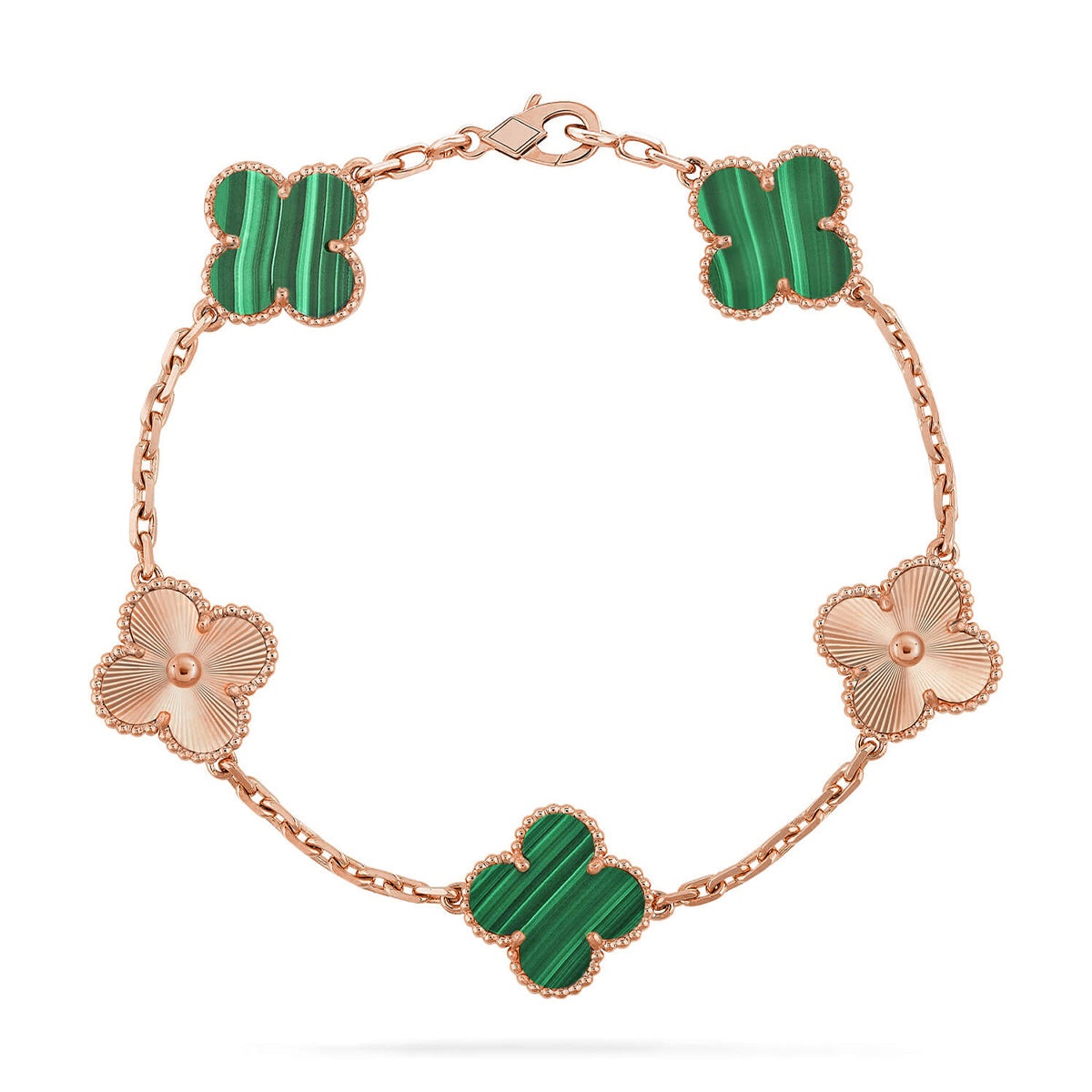 [Peak]LUCKY CLOVER 5-MOTIF BRACELET - MALACHITE COLLECTION