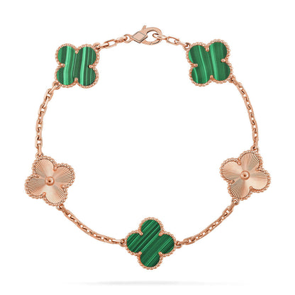 [Peak]LUCKY CLOVER 5-MOTIF BRACELET - MALACHITE COLLECTION