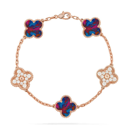 [Peak]LUCKY CLOVER 5-MOTIF BRACELET - MULTI-GEM COLLECTION
