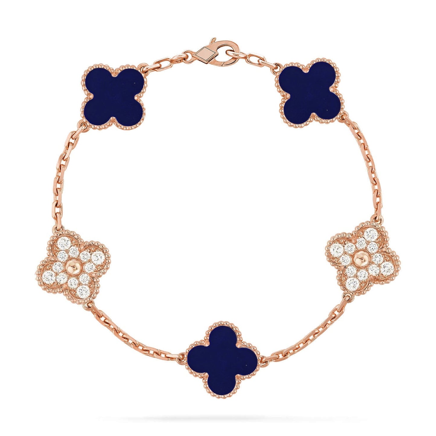 [Peak]LUCKY CLOVER 5-MOTIF BRACELET - LAPIS LAZULI COLLECTION