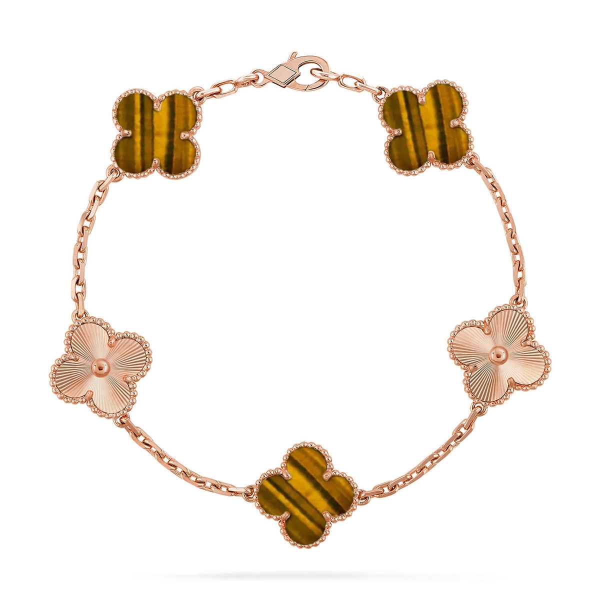 [Peak]LUCKY CLOVER 5-MOTIF BRACELET -  TIGER’S EYE COLLECTION