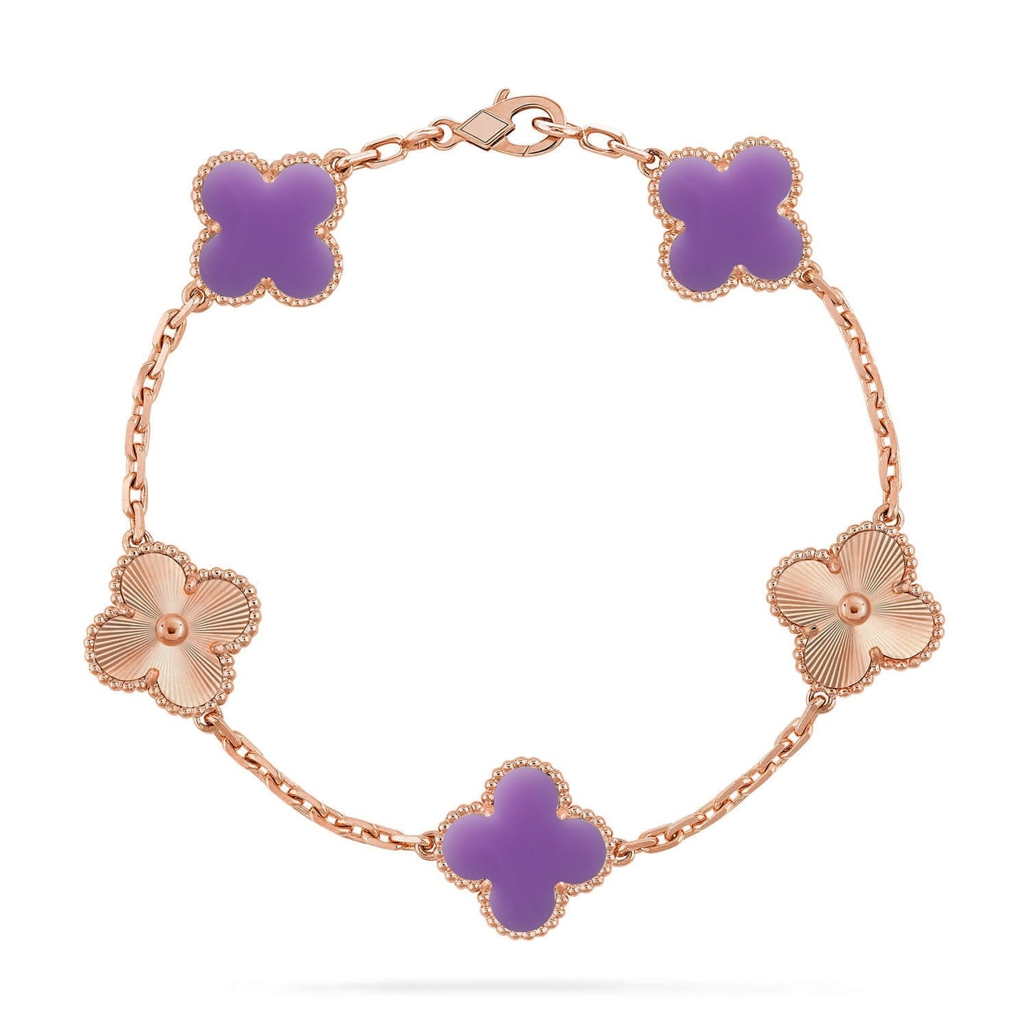[Peak]LUCKY CLOVER 5-MOTIF BRACELET - LAVENDER COLLECTION