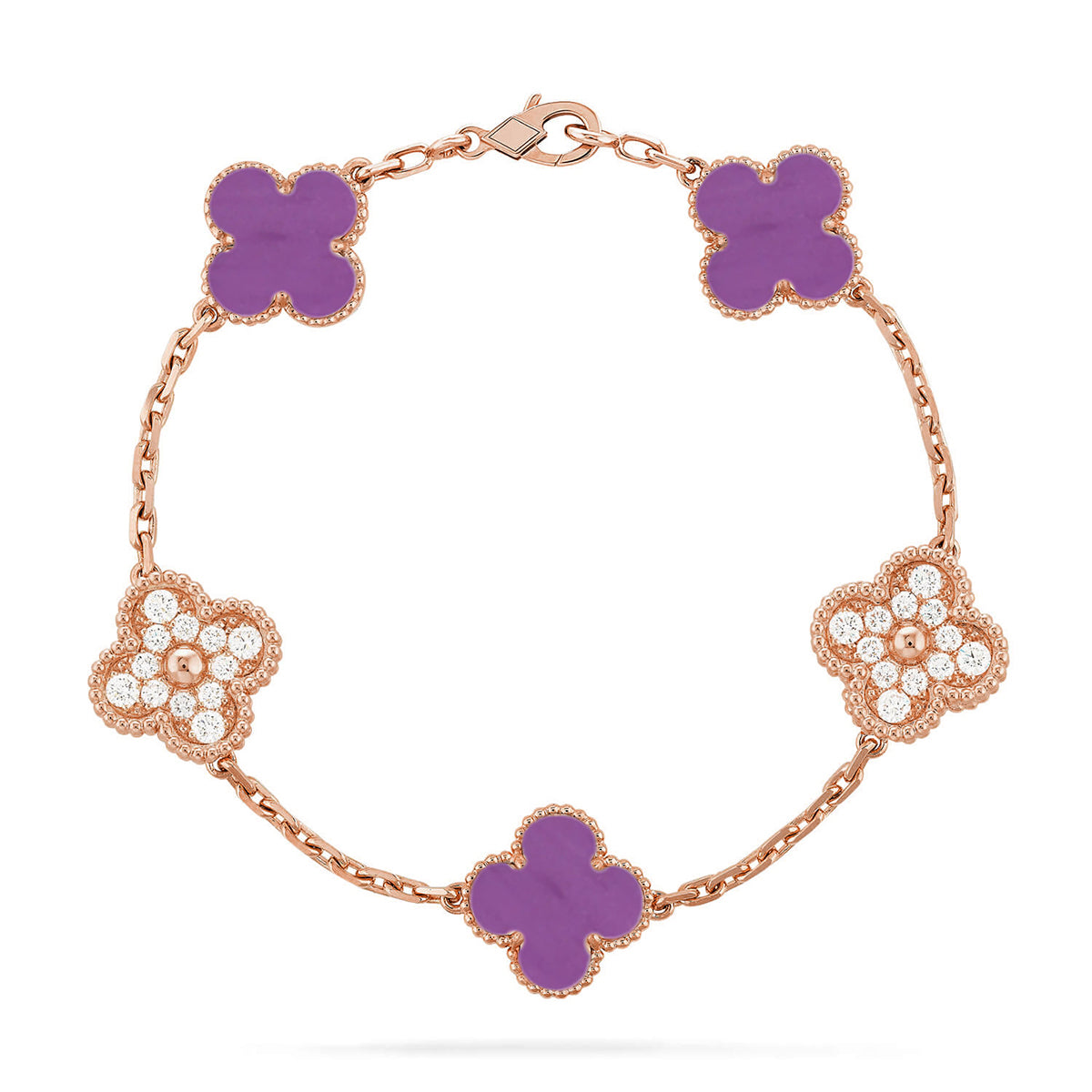 [Peak]LUCKY CLOVER 5-MOTIF BRACELET - VIOLET COLLECTION