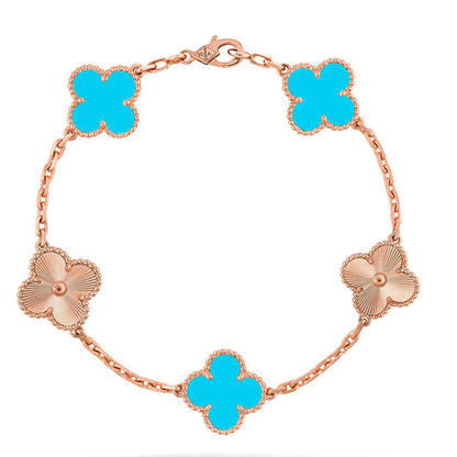 [Peak]LUCKY CLOVER 5-MOTIF BRACELET - TURQUOISE COLLECTION