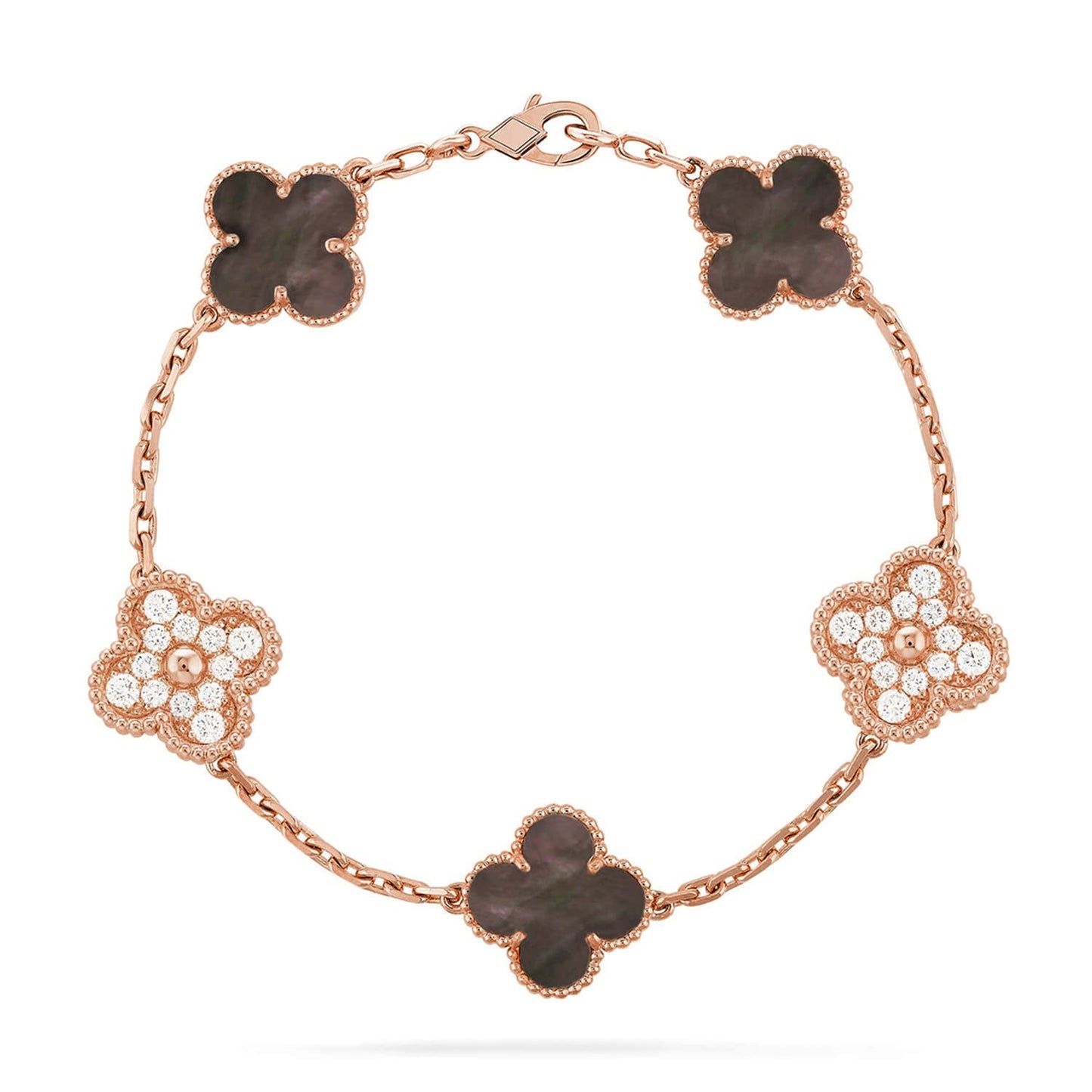 [Peak]LUCKY CLOVER 5-MOTIF BRACELET - GREY MOTHER-OF-PEARL COLLECTION