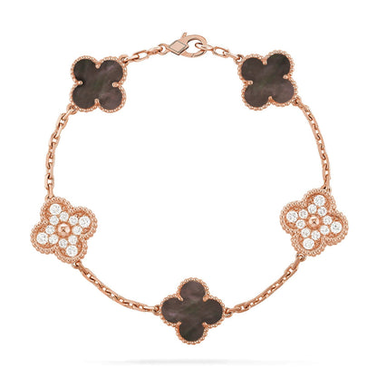[Peak]LUCKY CLOVER 5-MOTIF BRACELET - GREY MOTHER-OF-PEARL COLLECTION