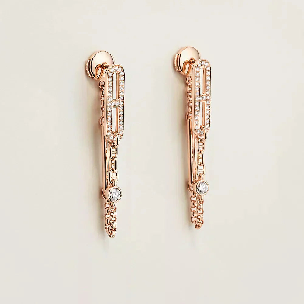 [Peak]CHAINE CHAOS DIAMOND DROP EARRINGS