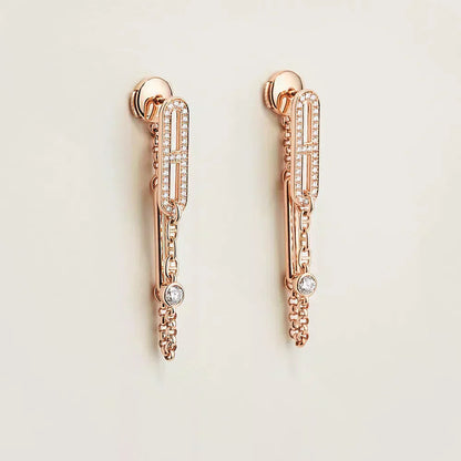 [Peak]CHAINE CHAOS DIAMOND DROP EARRINGS