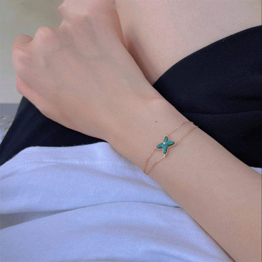 [Peak]JEUX BRACELET MALACHITE ROSE GOLD 1 DIAMOND