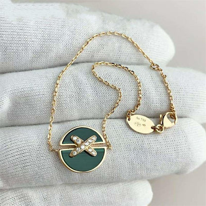 [Peak]JEUX DE BRACELET MALACHITE ROSE GOLD DIAMONDS