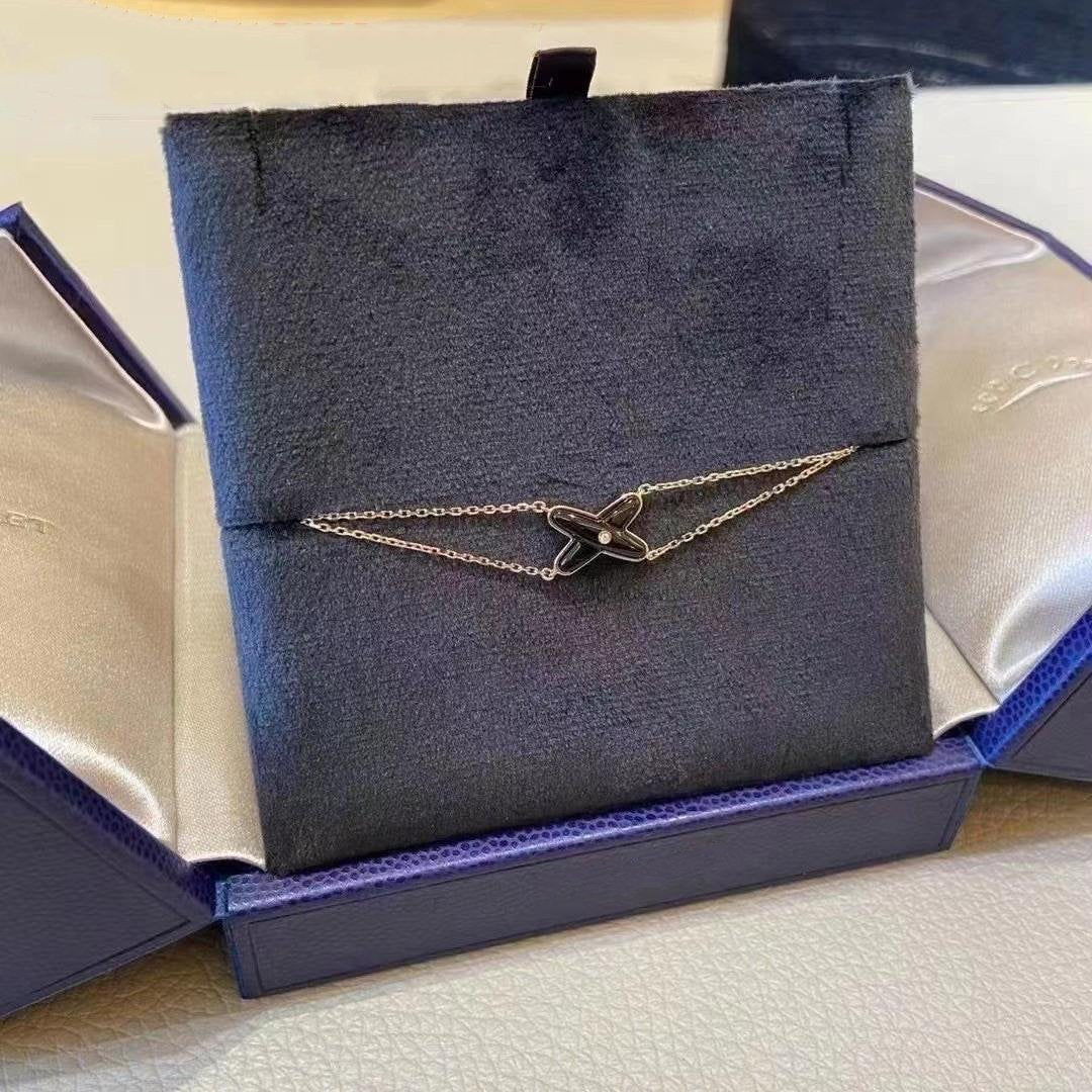 [Peak]JEUX BRACELET ONYX ROSE GOLD 1 DIAMOND