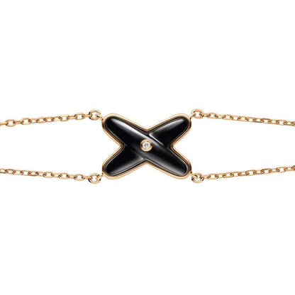 [Peak]JEUX BRACELET ONYX ROSE GOLD 1 DIAMOND