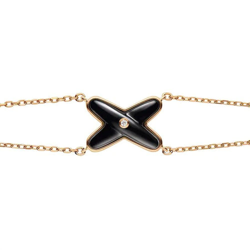 [Peak]JEUX BRACELET ONYX ROSE GOLD 1 DIAMOND