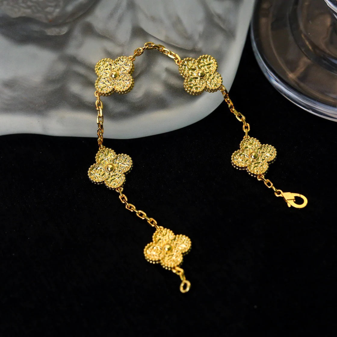 [Peak]LUCKY CLOVER 5-MOTIF BRACELET - BRONZING